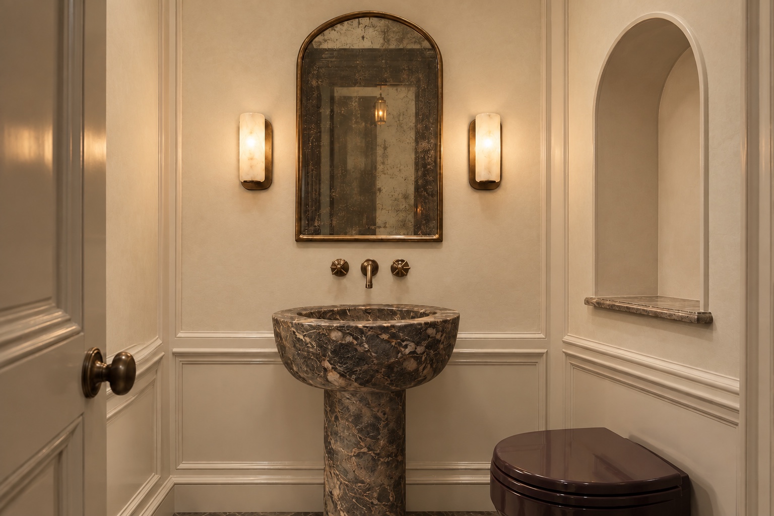 Empty Manhattan powder room