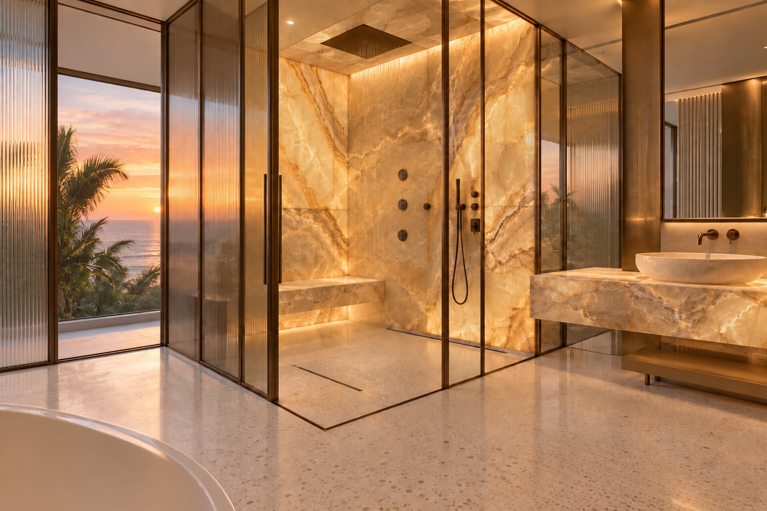 Empty Miami onyx shower
